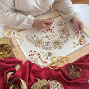 Exclusive author's work "Vologda wedding crown, XIX century" with a crosspiece